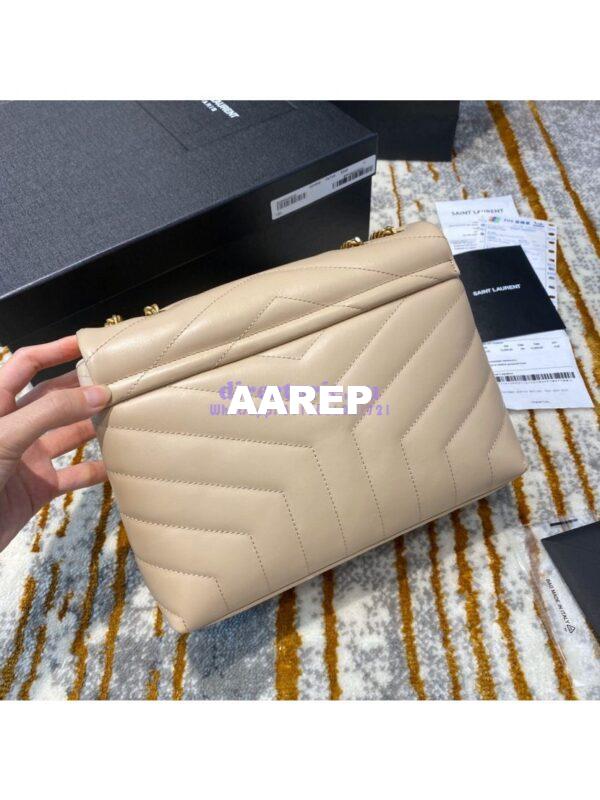 Replica Yves Saint Laurent YSL Loulou Small In Matelassé “Y” Leather in Beige 494699 Gold Hardware 9