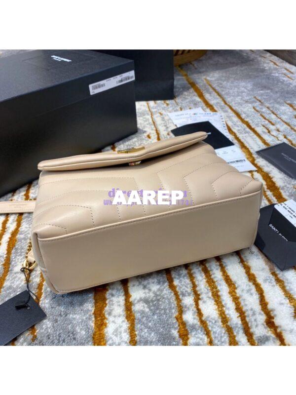 Replica Yves Saint Laurent YSL Loulou Small In Matelassé “Y” Leather in Beige 494699 Gold Hardware 10