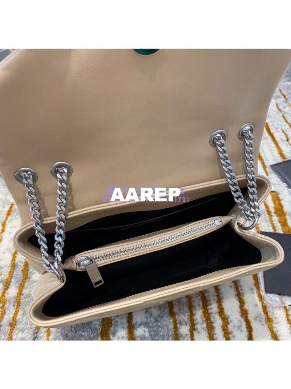 Replica Yves Saint Laurent YSL Loulou Small In Matelassé “Y” Leather in Beige 494699 Silver Hardware 5
