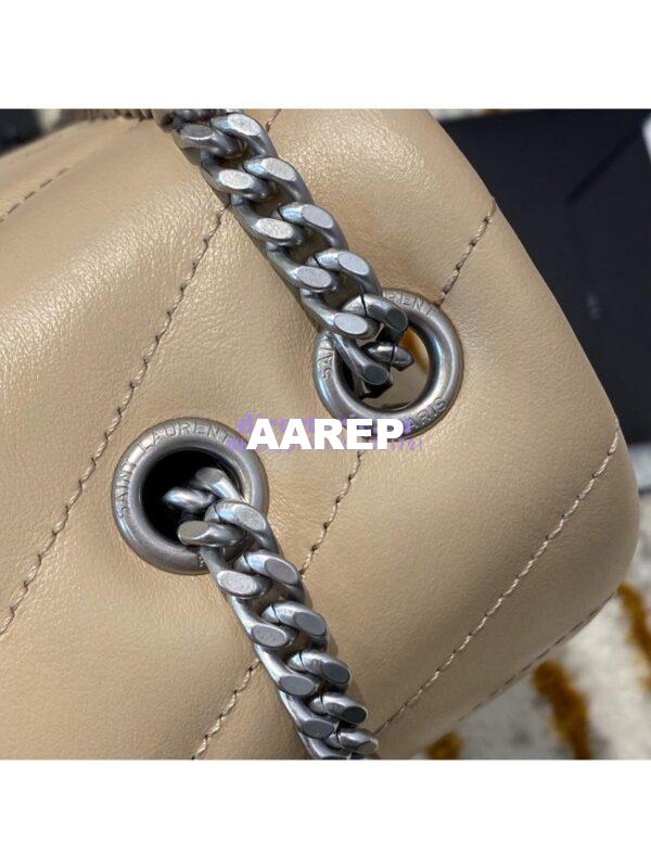 Replica Yves Saint Laurent YSL Loulou Small In Matelassé “Y” Leather in Beige 494699 Silver Hardware 9
