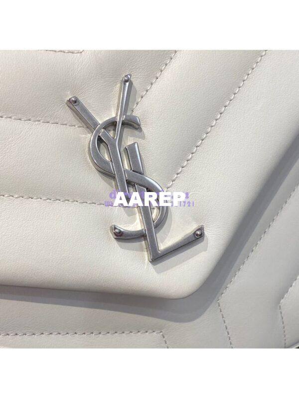 Replica Yves Saint Laurent YSL Loulou Small In Matelassé “Y” Leather in Blanc 494699 Silver Hardware 7