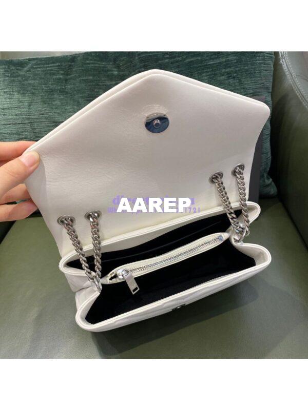 Replica Yves Saint Laurent YSL Loulou Small In Matelassé “Y” Leather in Blanc 494699 Silver Hardware 8