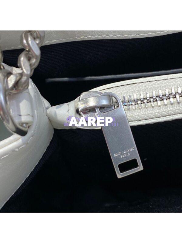 Replica Yves Saint Laurent YSL Loulou Small In Matelassé “Y” Leather in Blanc 494699 Silver Hardware 10
