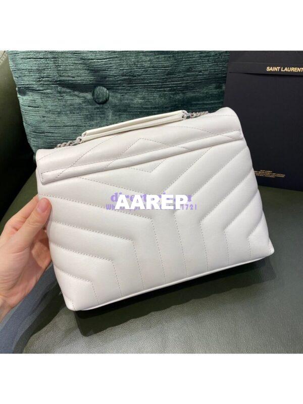 Replica Yves Saint Laurent YSL Loulou Small In Matelassé “Y” Leather in Blanc 494699 Silver Hardware 14