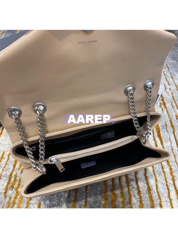 Replica YSL Saint Laurent Medium Loulou Bag In Beige "Y" Matelassé Leather 459749 Silver Hardware 8