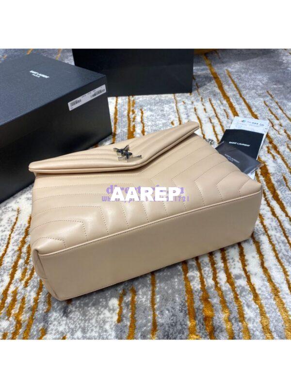 Replica YSL Saint Laurent Medium Loulou Bag In Beige "Y" Matelassé Leather 459749 Silver Hardware 14