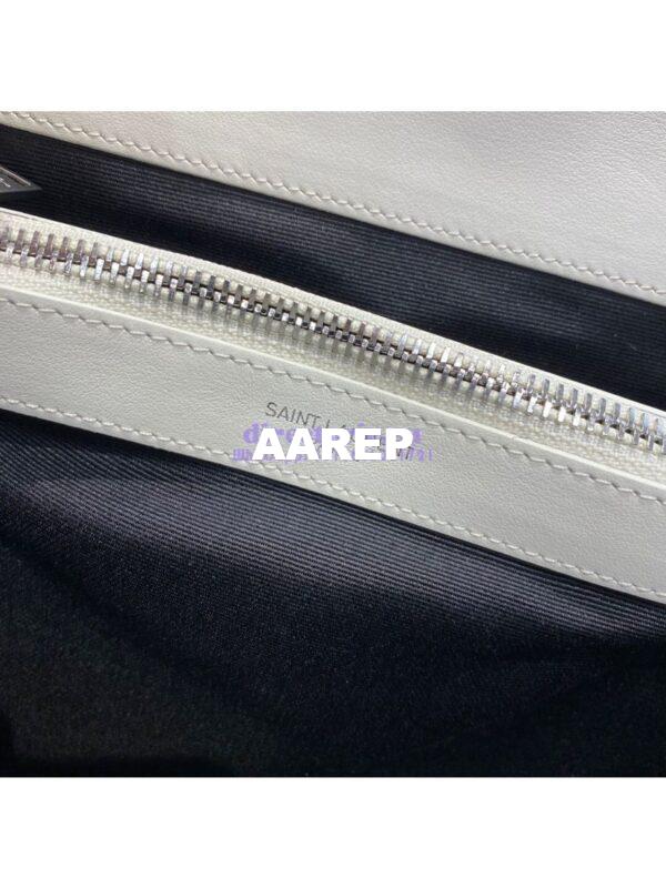 Replica YSL Saint Laurent Medium Loulou Bag In Blanc "Y" Matelassé Leather 459749 Silver Hardware 10
