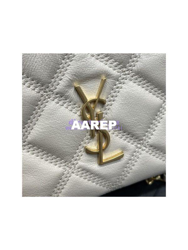 Replica Saint Laurent YSL Becky Double-Zip Pouch in Quilted Lambskin 608941 White 10