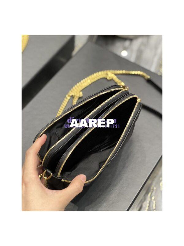 Replica Saint Laurent YSL Becky Double-Zip Pouch in Quilted Lambskin 608941 Black 10