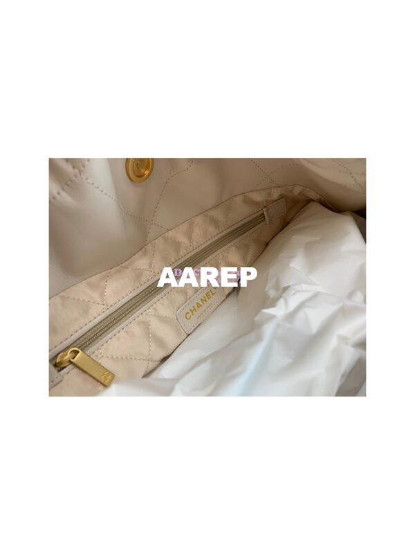 Replica Chanel 22 Handbag Shiny Calfskin & Gold Metal AS3260 AS3261 Ecru 10