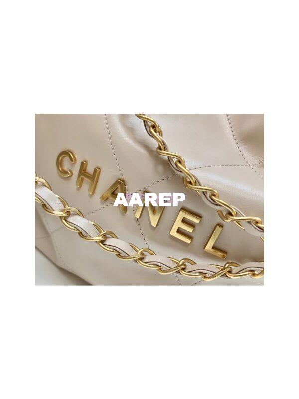 Replica Chanel 22 Handbag Shiny Calfskin & Gold Metal AS3260 AS3261 Ecru 14