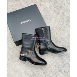Replica Chanel 22A Leather Ankle Boots G39170 2