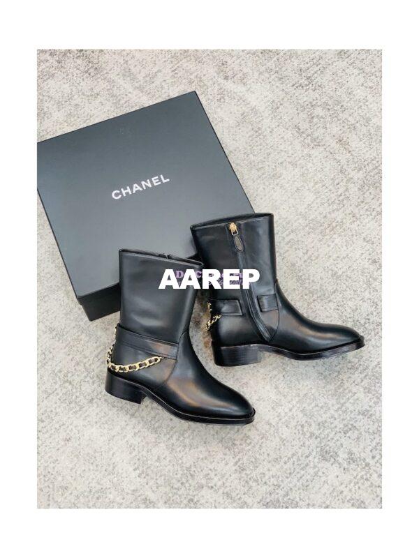 Replica Chanel 22A Leather Ankle Boots G39170 4