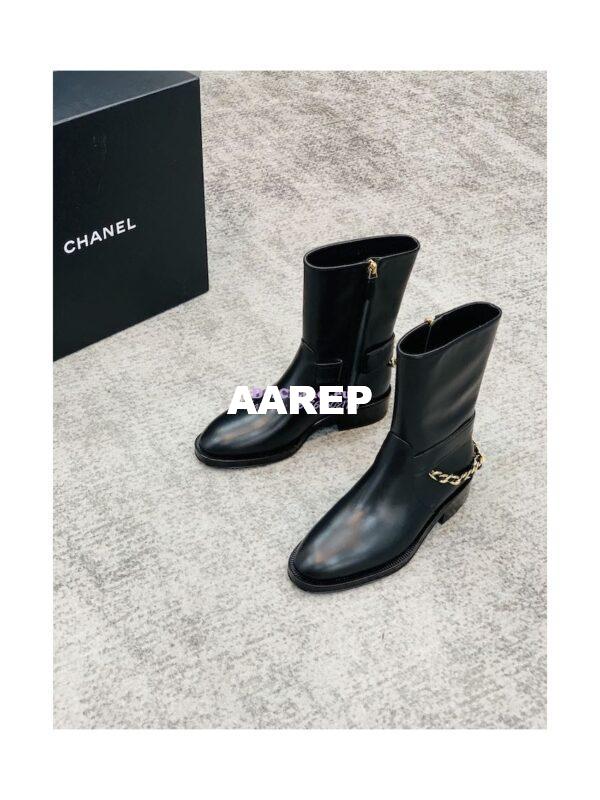 Replica Chanel 22A Leather Ankle Boots G39170 5