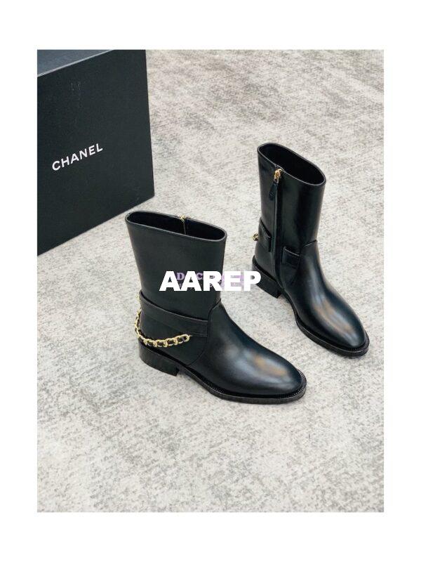 Replica Chanel 22A Leather Ankle Boots G39170 6