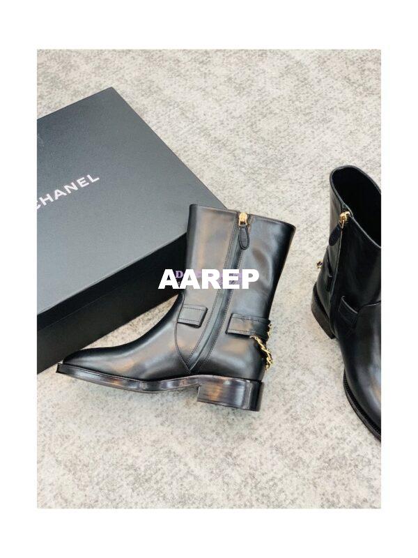 Replica Chanel 22A Leather Ankle Boots G39170 10