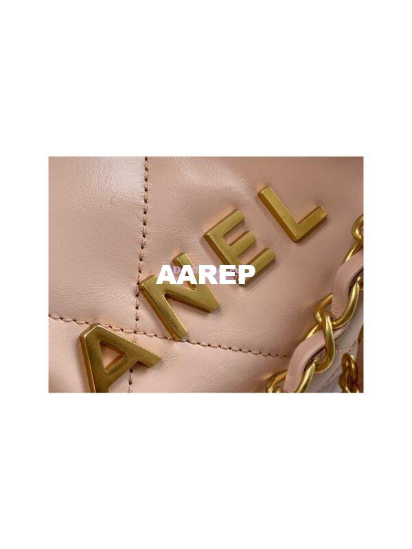 Replica Chanel 22 Handbag Shiny Calfskin & Gold Metal AS3260 AS3261 Light Pink 5
