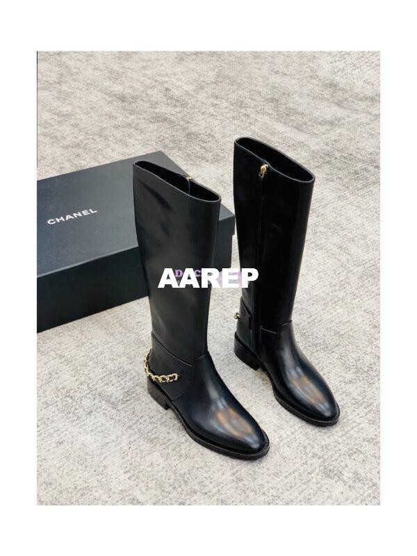 Replica Chanel 22A Leather Riding High Boots G39171 5