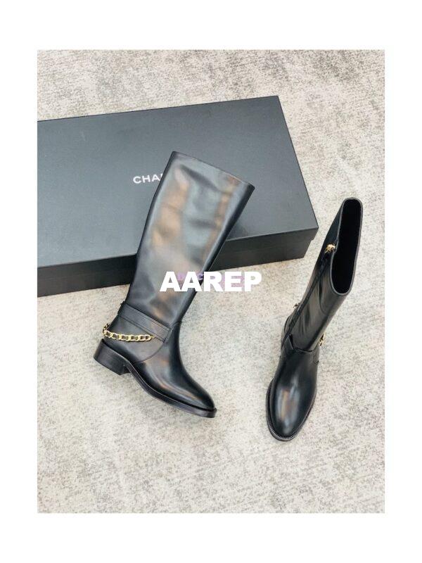 Replica Chanel 22A Leather Riding High Boots G39171 6