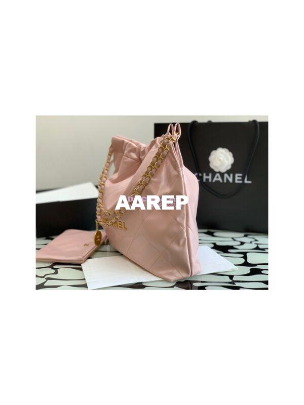 Replica Chanel 22 Handbag Shiny Calfskin & Gold Metal AS3260 AS3261 Light Pink 10