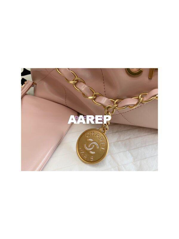 Replica Chanel 22 Handbag Shiny Calfskin & Gold Metal AS3260 AS3261 Light Pink 11
