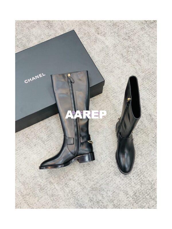 Replica Chanel 22A Leather Riding High Boots G39171 10