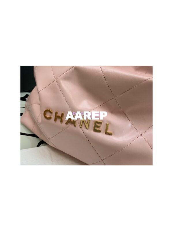 Replica Chanel 22 Handbag Shiny Calfskin & Gold Metal AS3260 AS3261 Light Pink 12