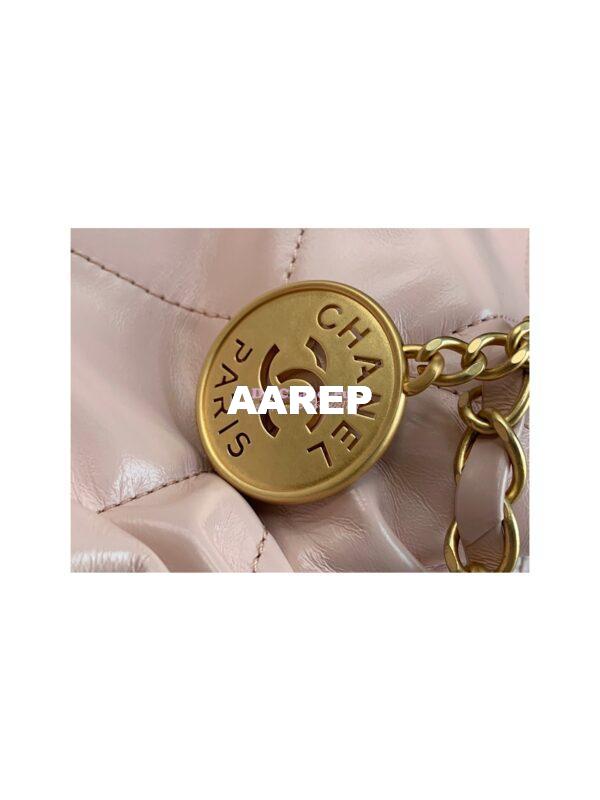 Replica Chanel 22 Handbag Shiny Calfskin & Gold Metal AS3260 AS3261 Light Pink 13
