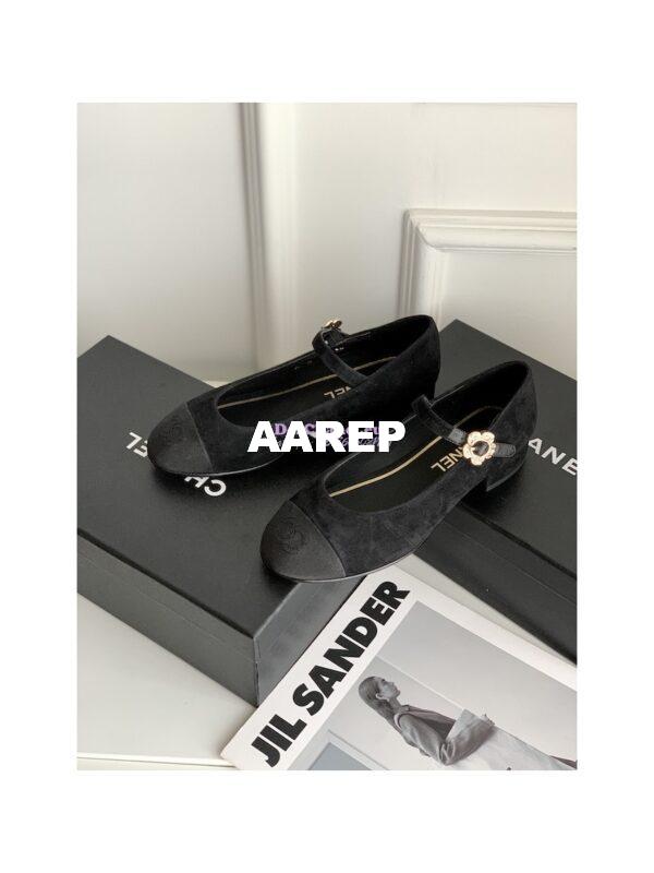 Replica Chanel Mary Janes Velvet & Grosgrain G39582 Black 7