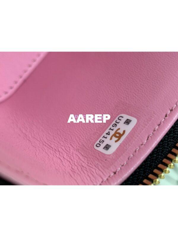 Replica Chanel New 22A Lambskin Vanity With Chain and Top Handle AP2199 Black Pink 9