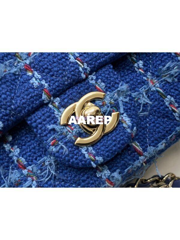 Replica Chanel 23A Tweed Mini Flap Bag Blue A69900 (Limited) 3
