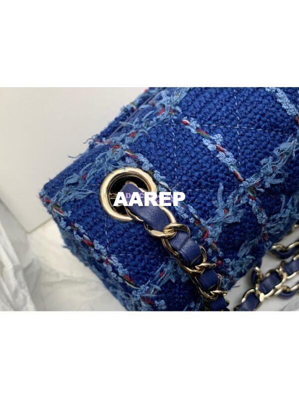 Replica Chanel 23A Tweed Mini Flap Bag Blue A69900 (Limited) 5