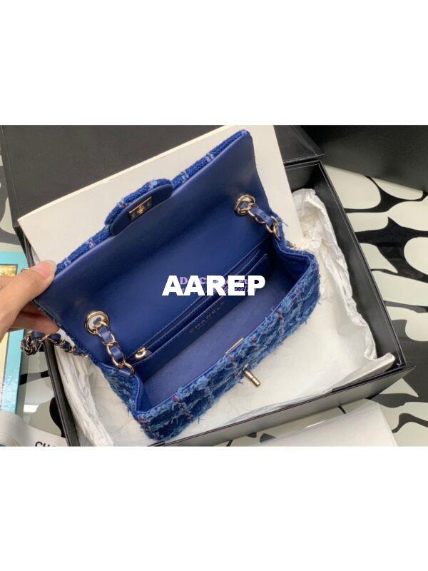 Replica Chanel 23A Tweed Mini Flap Bag Blue A69900 (Limited) 8