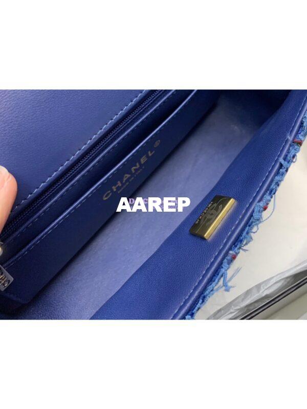 Replica Chanel 23A Tweed Mini Flap Bag Blue A69900 (Limited) 9