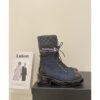 Replica Chanel Quilted Leather Calfskin and Denim Lace-Ups G37956 Black