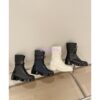 Replica Chanel Quilted Leather Calfskin and Denim Lace-Ups G37956 Blue