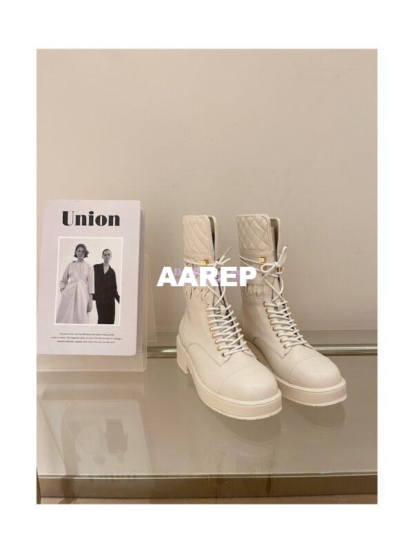 Replica Chanel Quilted Leather Calfskin and Lambskin Lace-Ups G37956 White 9