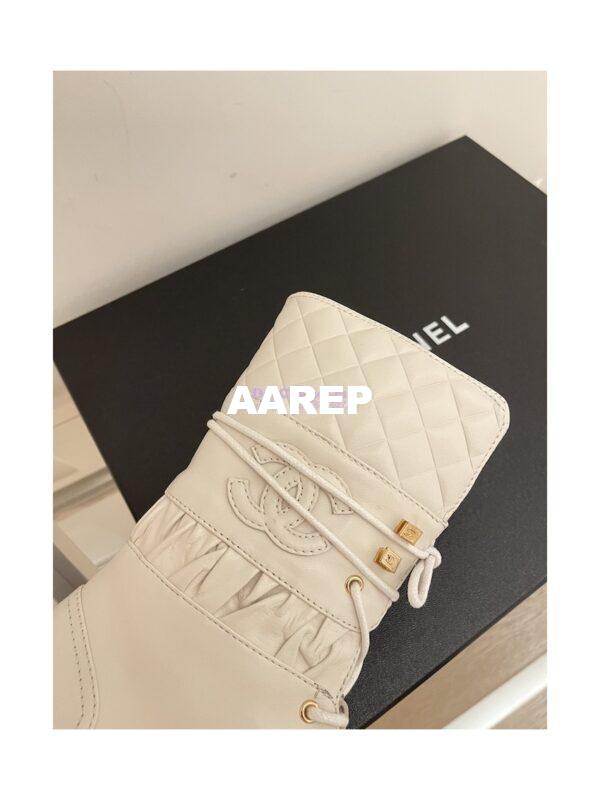 Replica Chanel Quilted Leather Calfskin and Lambskin Lace-Ups G37956 White 11