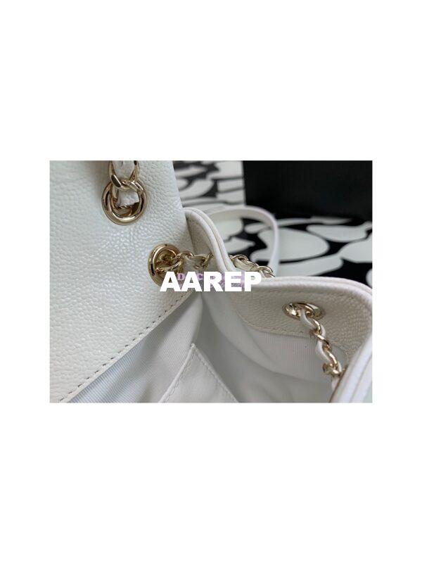 Replica Chanel Grained Shiny Calfskin Backpack AS3860 White 6