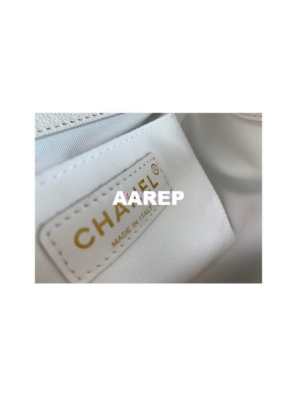 Replica Chanel Grained Shiny Calfskin Backpack AS3860 White 7