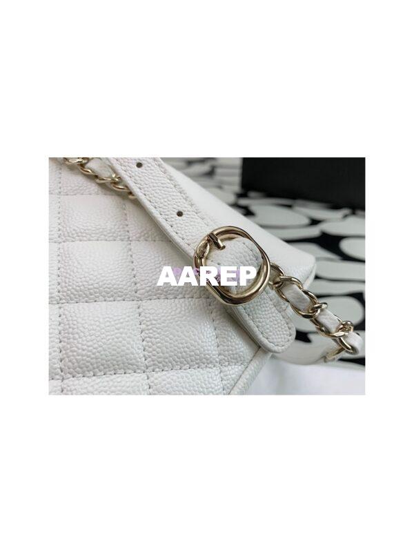 Replica Chanel Grained Shiny Calfskin Backpack AS3860 White 8