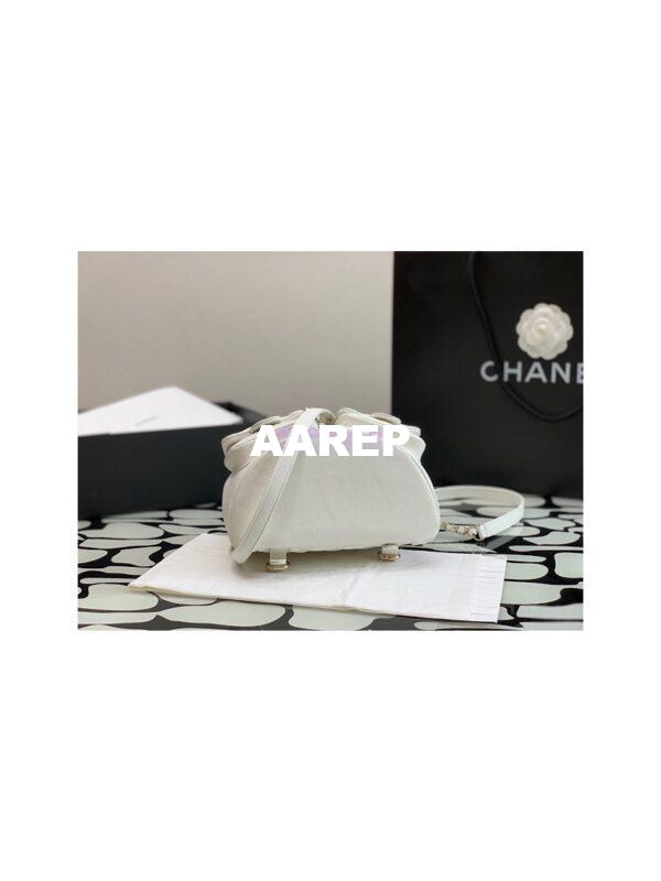 Replica Chanel Grained Shiny Calfskin Backpack AS3860 White 10