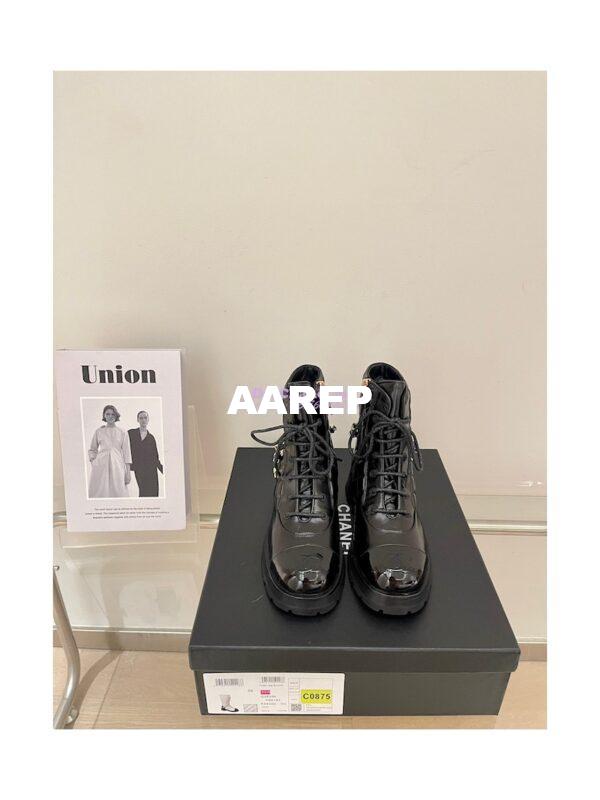 Replica Chanel Lace Up Lambskin & Grained Calfskin G39393 Black 2