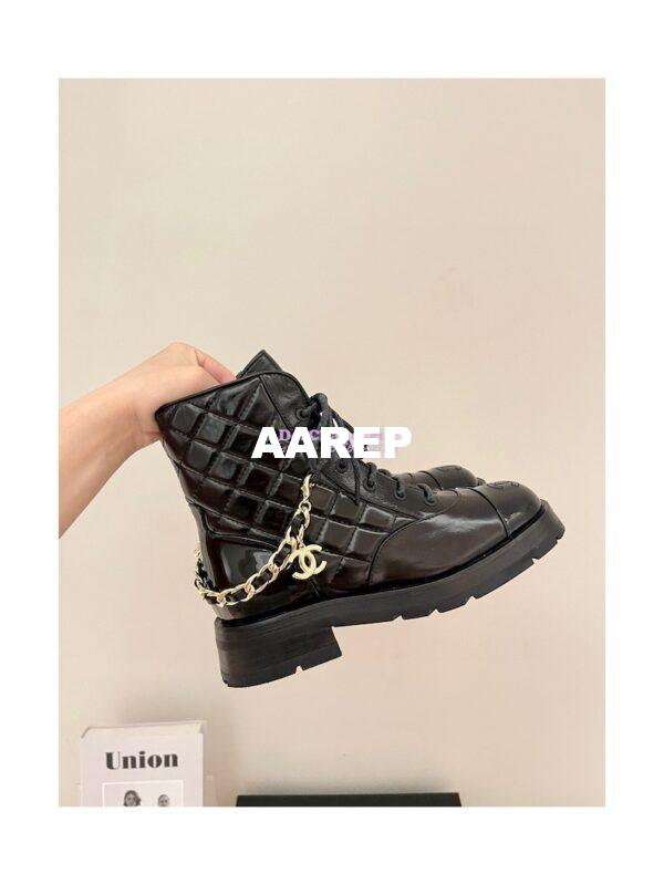 Replica Chanel Lace Up Lambskin & Grained Calfskin G39393 Black 6