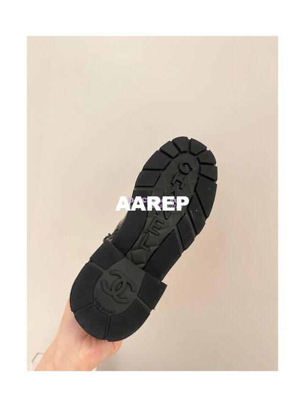 Replica Chanel Lace Up Lambskin & Grained Calfskin G39393 Black 9