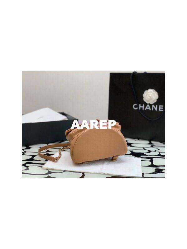 Replica Chanel Grained Shiny Calfskin Backpack AS3860 Camel 9