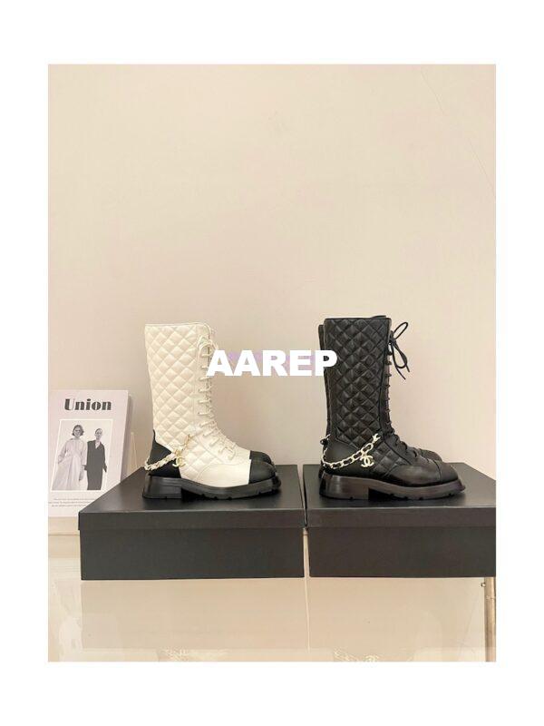 Replica Chanel Lace Up Lambskin & Grained Calfskin G39394 White 3