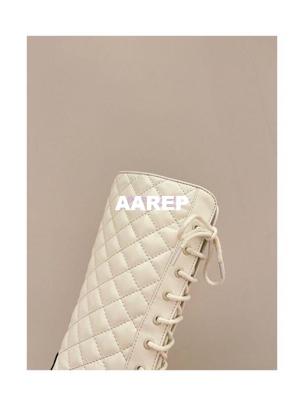Replica Chanel Lace Up Lambskin & Grained Calfskin G39394 White 10