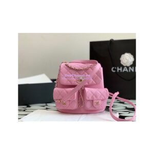 Replica Chanel Grained Shiny Calfskin Backpack AS3860 Lilac 2
