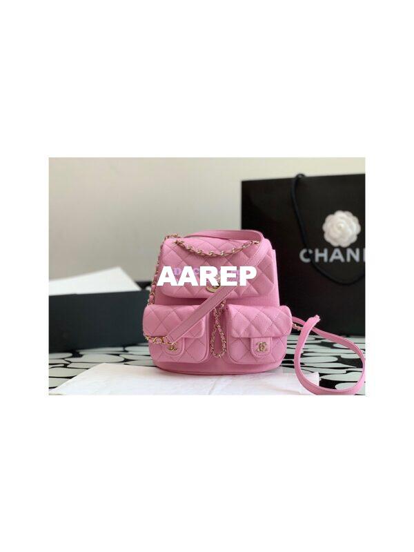 Replica Chanel Grained Shiny Calfskin Backpack AS3860 Lilac 4